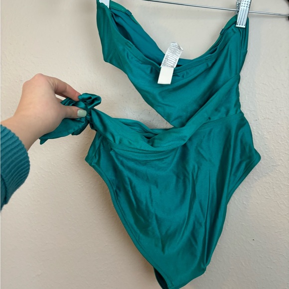 Zimmermann Teal Side Tie One Piece, size 4, $310 - Picture 10 of 10